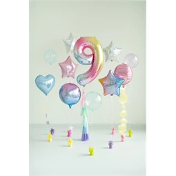 Lufi 9-es szám fólia 86 cm pasztell szivárvány