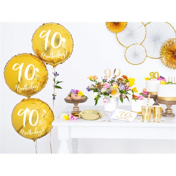 Lufi 90, születésnap fólia arany 45 cm