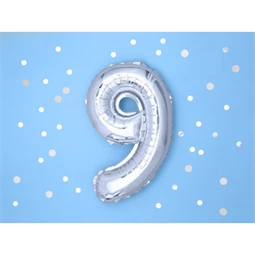 Lufi 9-es szám fólia 35 cm ezüst