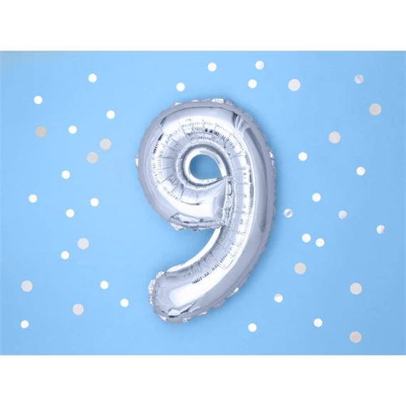 Lufi 9-es szám fólia 35 cm ezüst