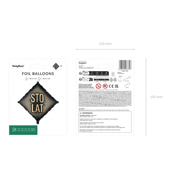 Lufi ``Sto lat`` fólia 46x46 cm mix