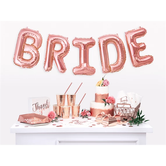 Lufi b betű fólia 35 cm rózsaarany