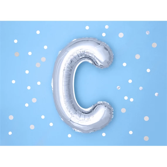 Lufi c betű fólia 35 cm ezüst