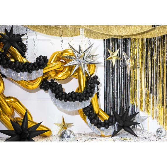 Lufi csillag 3D fólia 70 cm ezüst