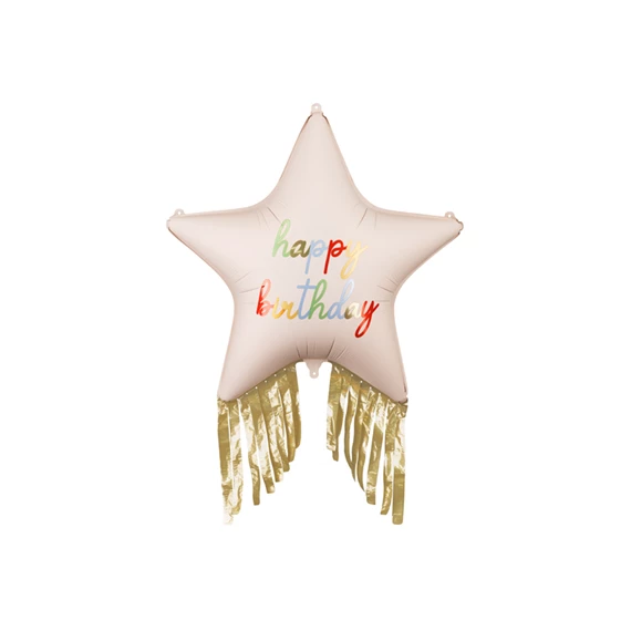 Lufi csillag rojttal boldog születésnapot 72x72 cm