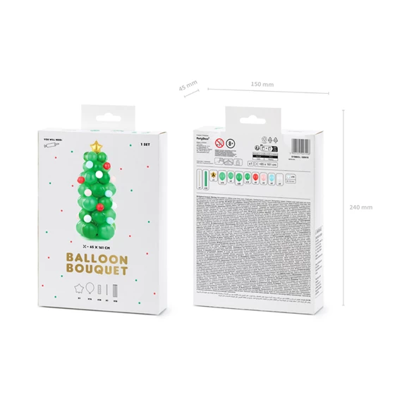 Lufi csokor karácsonyfa, mix, 65x161 cm