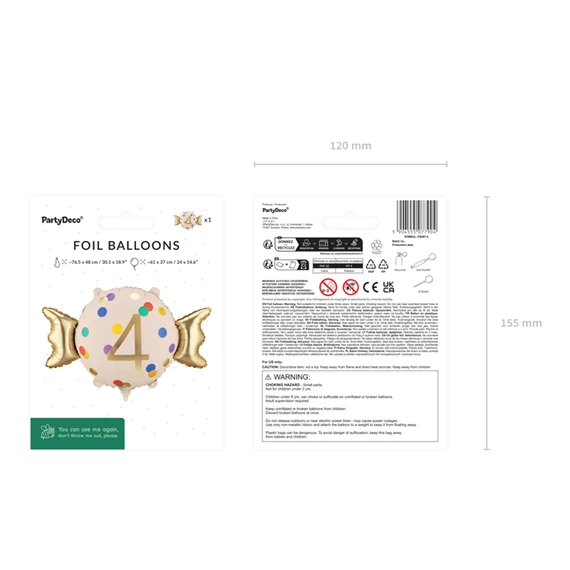 Lufi cukorka 4-es szám fólia 61x37 cm vegyes