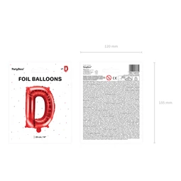 Lufi d betű fólia 35 cm piros