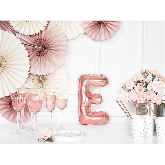 Lufi e betű fólia 35 cm rózsaarany