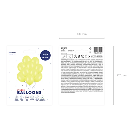 Lufi erős 30 cm pasztell citromhéj S/10