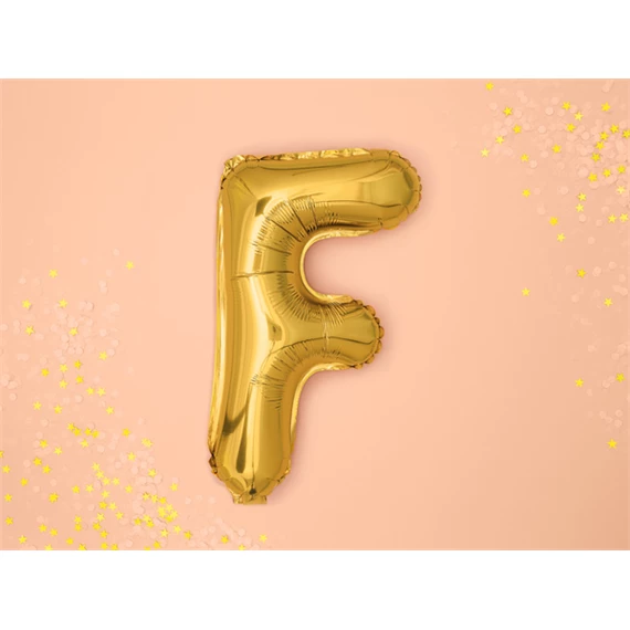 Lufi f betű fólia 35 cm arany