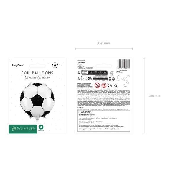 Lufi focilabda fólia 35x35 cm többszínű