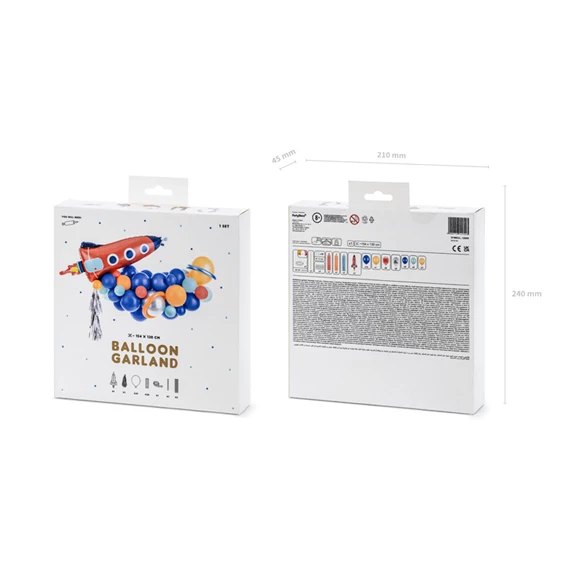 Lufi girland rakéta, vegyes, 154x130 cm