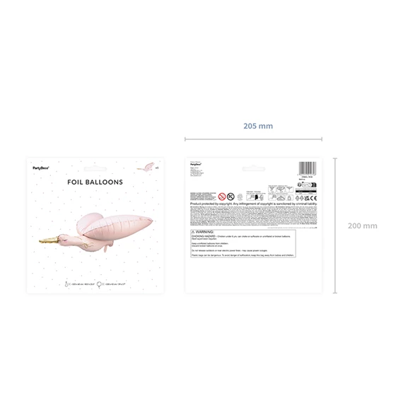 Lufi gólya fólia 103x60 cm világos rózsaszín