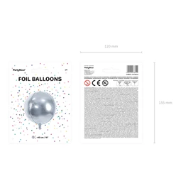 Lufi gömb fólia 40 cm ezüst