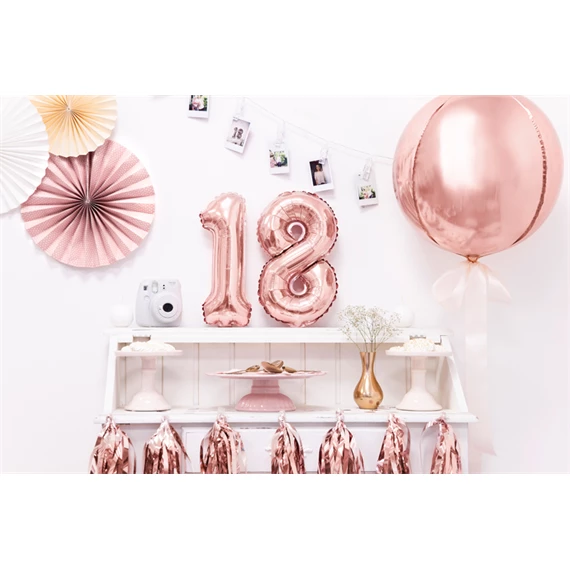 Lufi gömb fólia 40 cm rózsaarany