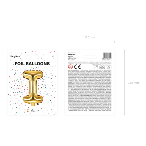 Lufi i betű fólia 35 cm arany