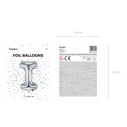 Lufi i betű fólia 35 cm ezüst