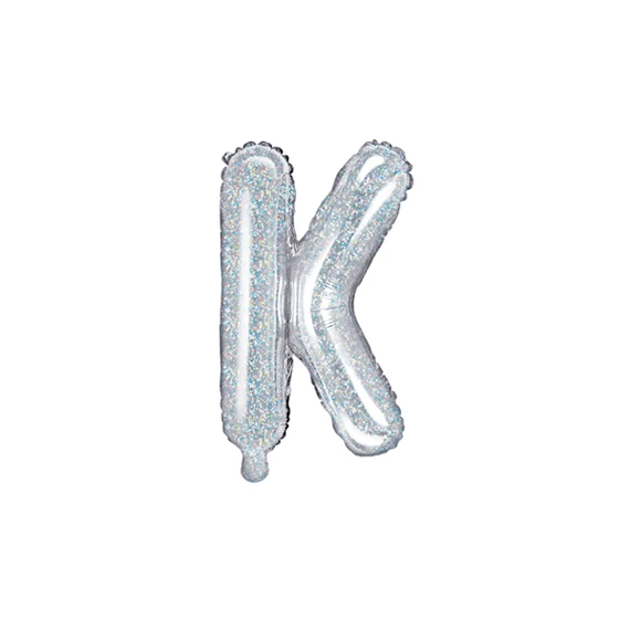 Lufi k betű fólia 35 cm irizáló