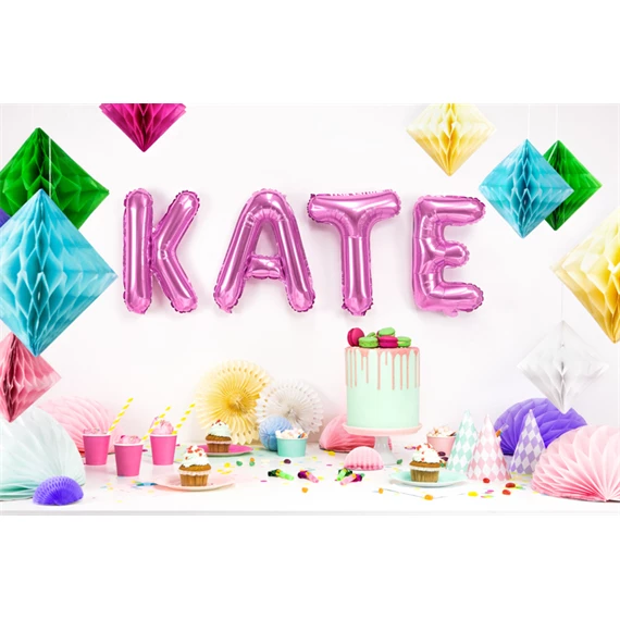 Lufi k betű fólia 35 cm sötét rózsaszín