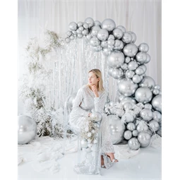 Lufi kerek fényes 60 cm ezüst