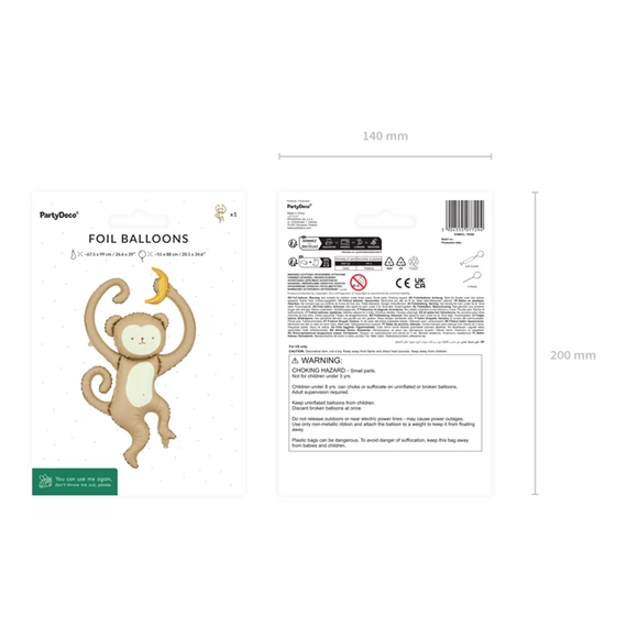 Lufi majom fólia 51x88 cm mix