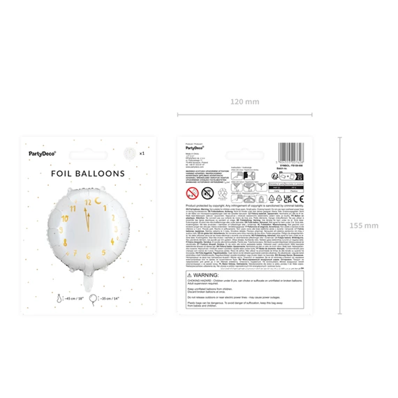 Lufi óra fólia 45 cm fehér