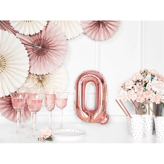 Lufi q betű fólia 35 cm rózsaarany