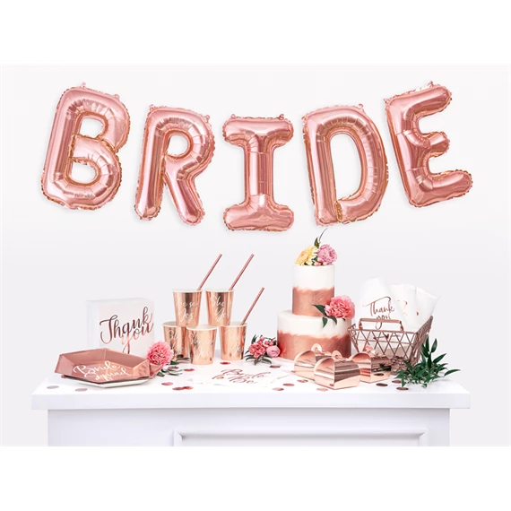 Lufi r betű fólia 35 cm rózsaarany