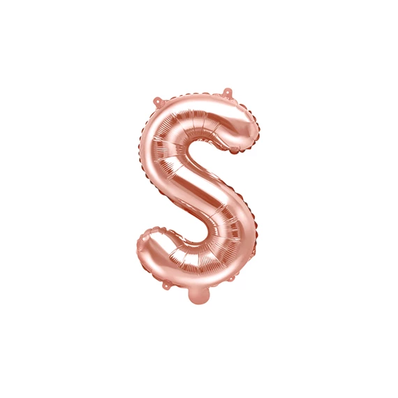 Lufi s betű fólia 35 cm rózsaarany
