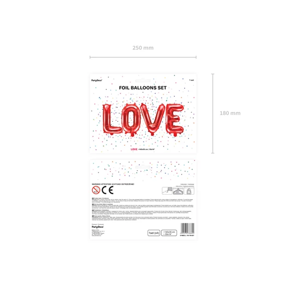 Lufi szerelem fólia 140x35 cm piros