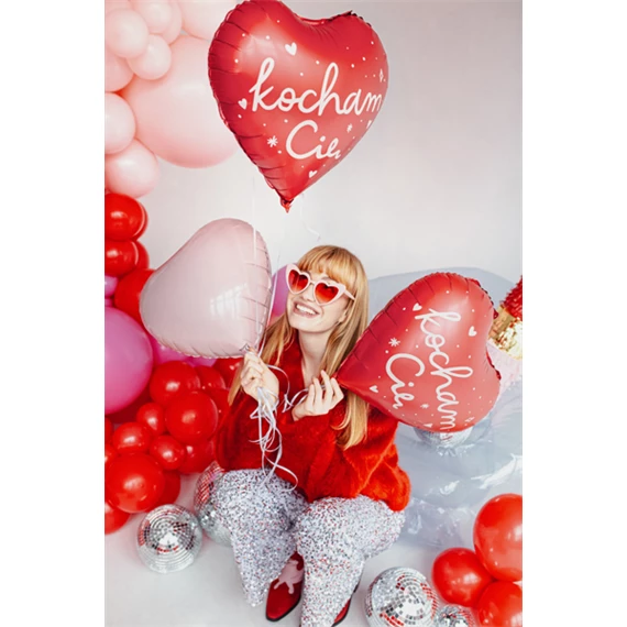 Lufi szív fólia ``Kocham Cię`` 45 cm mix