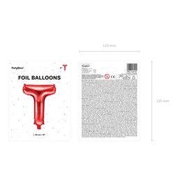 Lufi t betű fólia 35 cm piros