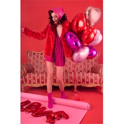 Lufi szív fólia 45 cm sötét rózsaszín