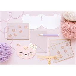 Meghívók cica, 13x10 cm, vegyes S/6