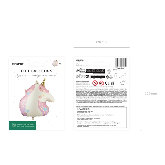 Lufi unikornis fólia 52x61 cm mix