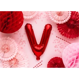 Lufi v betű fólia 35 cm piros