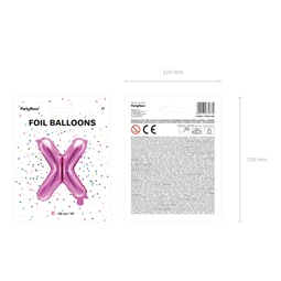 Lufi x betű fólia 35 cm sötét rózsaszín