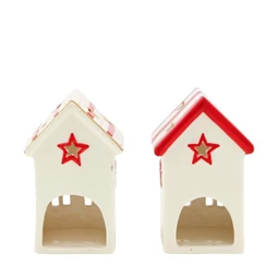 Candle holder house shaped 7,7x7x12 cm 2 types