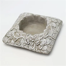 Mécsestartó rózsával 17x17x6 cm