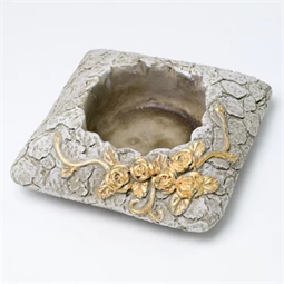 Mécsestartó rózsával 17x17x6 cm