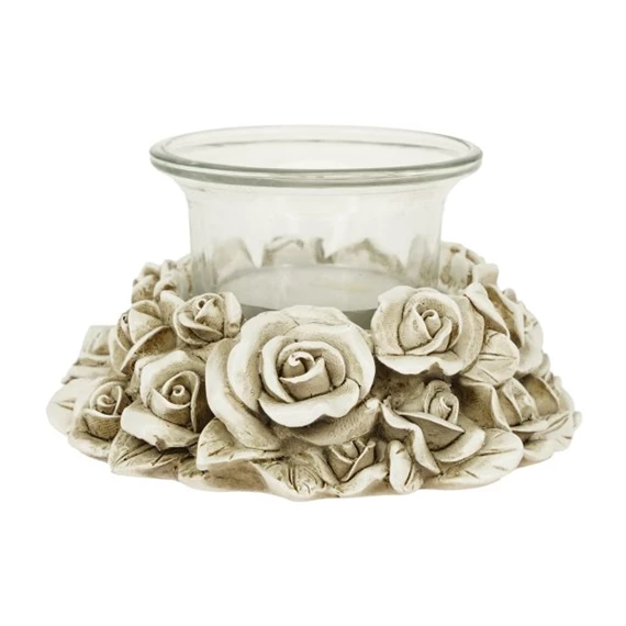 Mécsestartó rózsával 10,3x10x4 cm