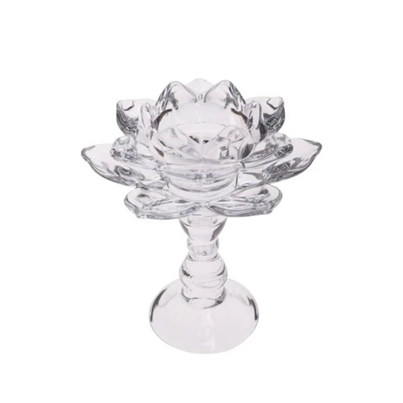 Mécsestartó virág formájú talpon álló 12,3x12,3x14 cm