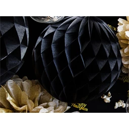 Méhsejt dekor gömb fekete 10 cm