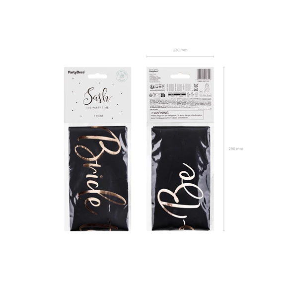 Menyasszony leszek szalag fekete 75 cm