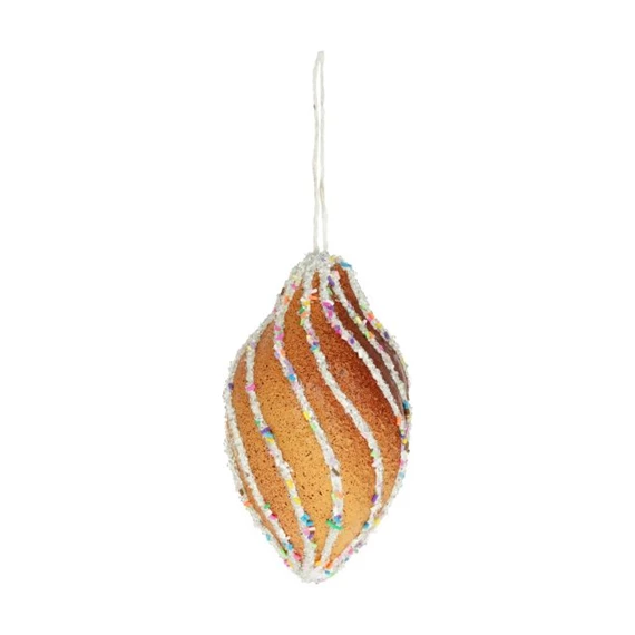 Mézeskalács dísz csavart, akasztós 13x8x8 cm