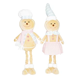 Mézeskalács figura fiú, lány, teleszkópos lábbal 25x12x65 cm 2 féle