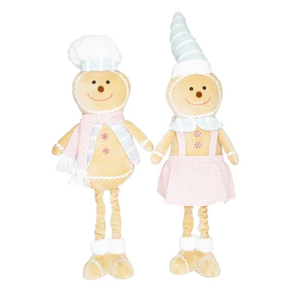 Mézeskalács figura fiú, lány, teleszkópos lábbal 25x12x65 cm 2 féle