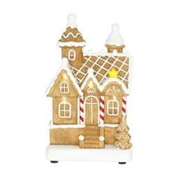 Mézeskalács ház LED-es 12x10x19,5 cm