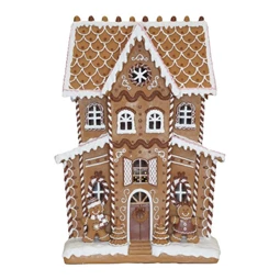 Mézeskalács ház glitteres, LED-es 54x31x76 cm